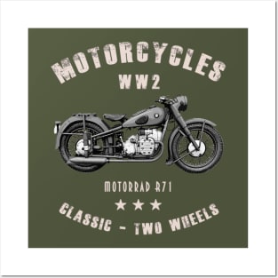 Motorrad R71  Retro Vintage Motorcycle WW2 Posters and Art